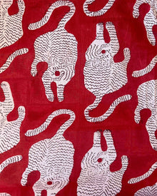  Cotton Fabric - Hand Block Print Tigers