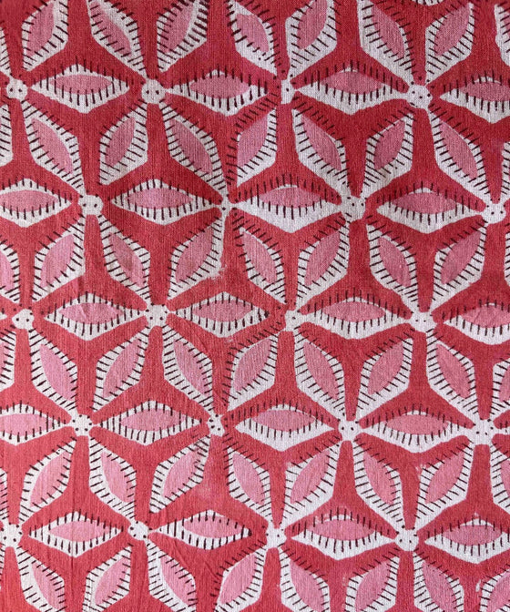 Cotton Fabric - Hand Block Print - Flower Of Life