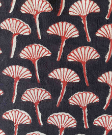  Cotton Fabric - Hand Block Print - Ginko Red