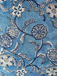  Cotton Fabric - Hand Block Print Blue Flax