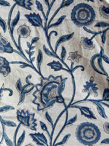  Cotton Fabric - Hand Block Print Mughal Blue