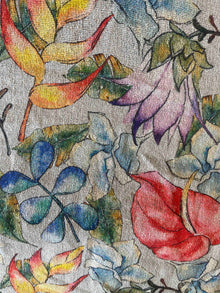  Silk Tussar Natural Fabric - Anthurium