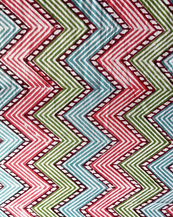 Cotton Fabric - Hand Block Print Cross Stitch