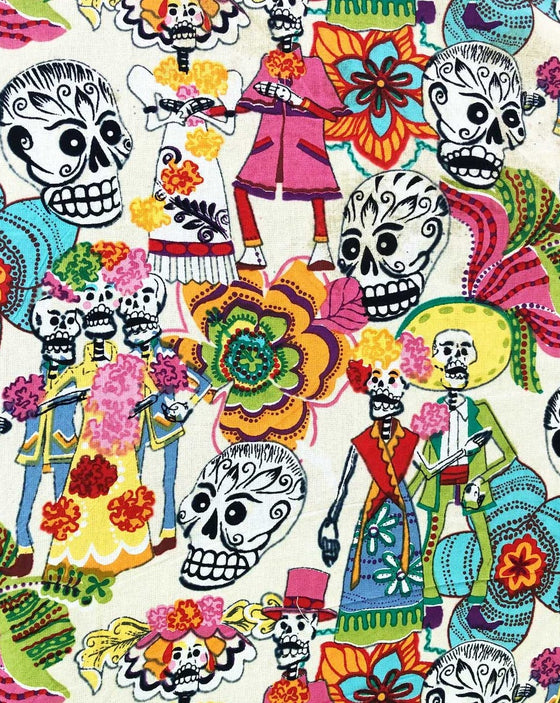 Cotton Fabric Sheeting - Day of the Dead